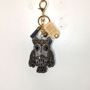 NWT Crystal Owl Keychain with tassels